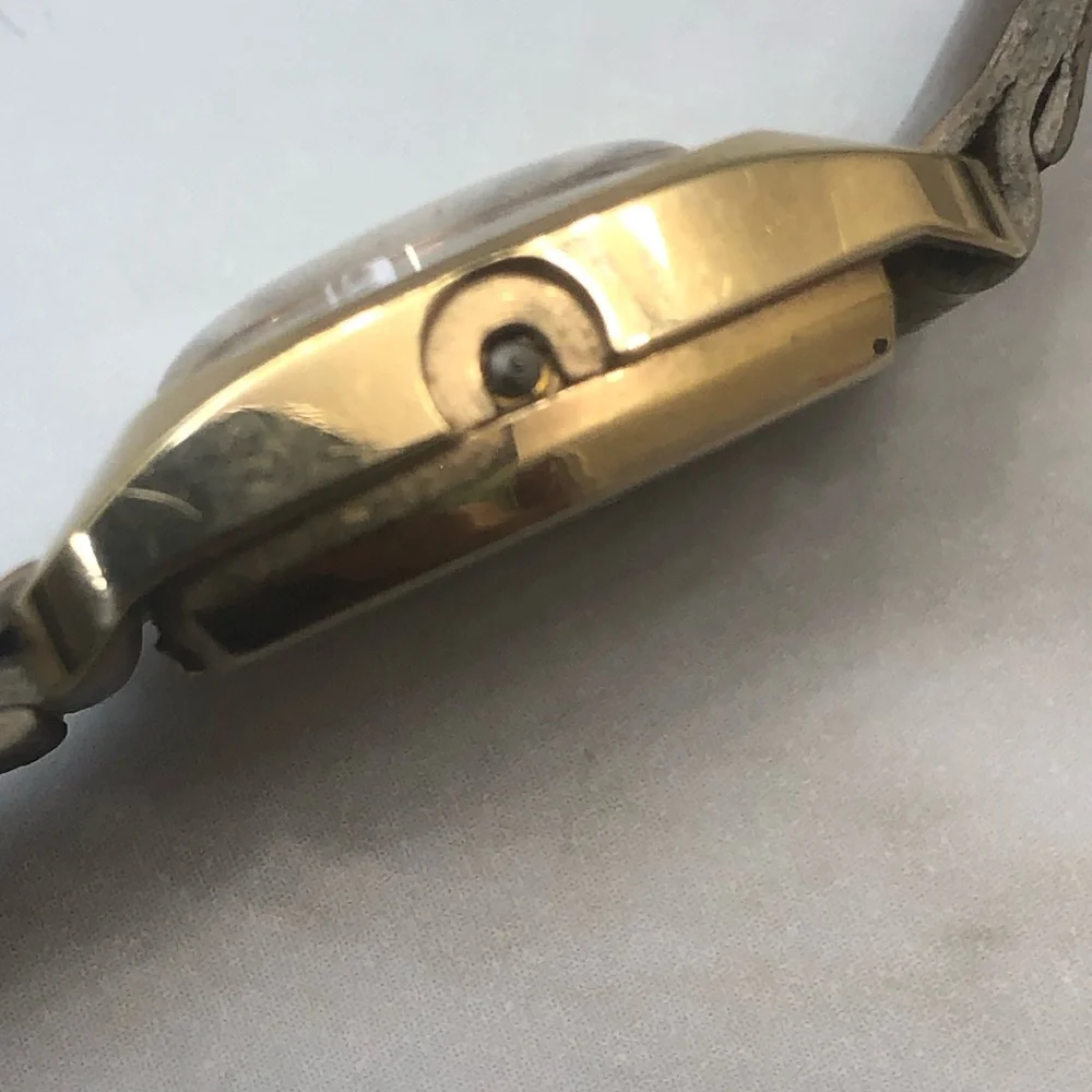 Vintage Bulova Silver face Gold Plated Watch CA1974*NOT TESTED** SEE DESCRIPTION